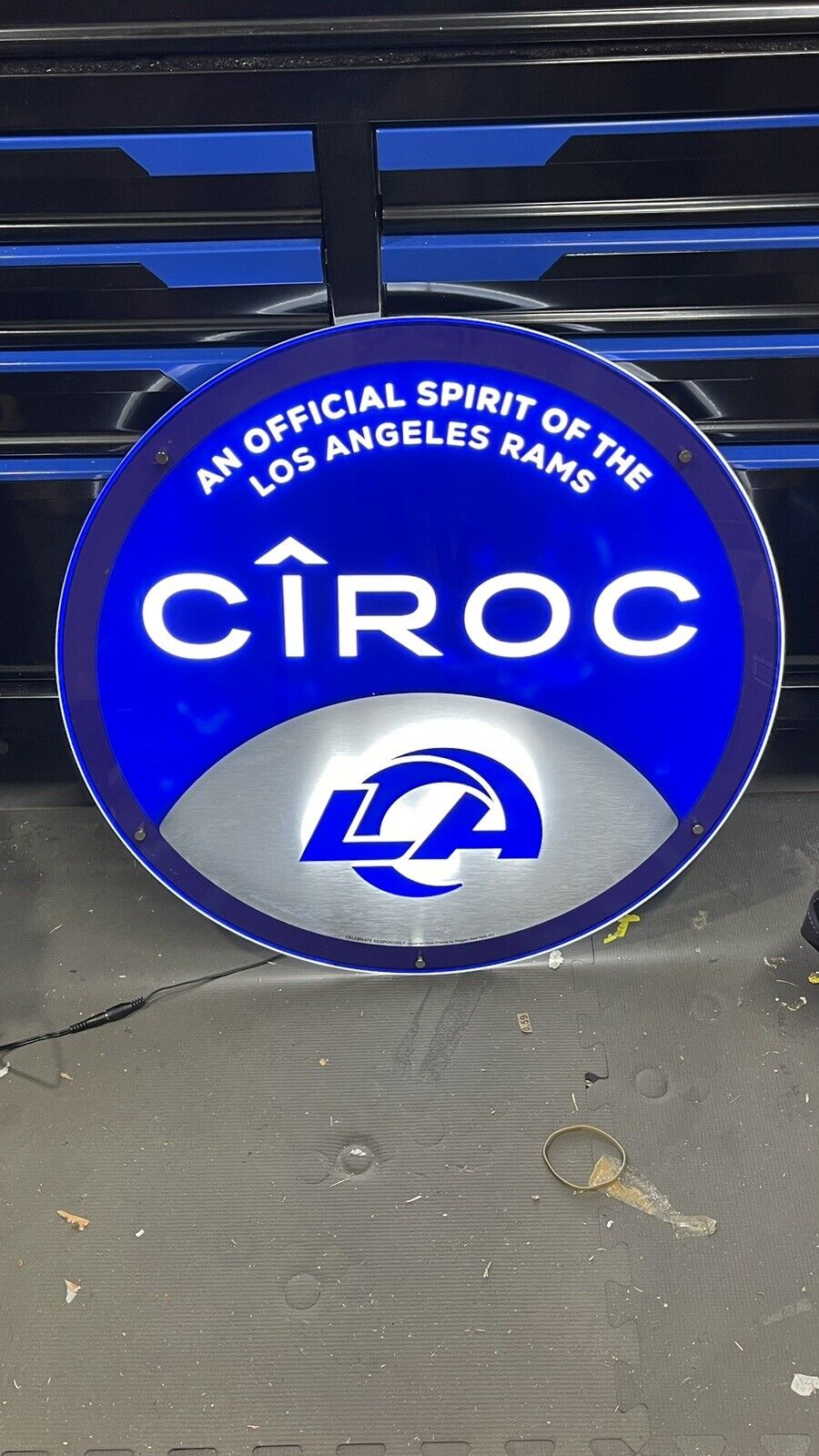 CIROC VODKA / LA RAMs LED display sign Ciroc  Liquor Large sign 23.5” Across