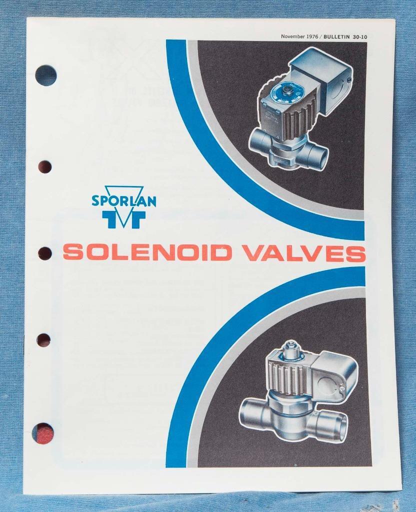 Vintage Sporlan Solenoid Valves Bulletin Catalog 1976 dq