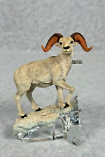 HTF Franklin Mint Resin Ram Sheep on Crystal Ice Glass Base Sculpture Animal picture