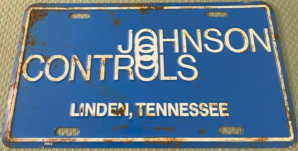 Johnson Controls Booster License Plate Linden Tennessee