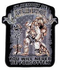 In Memory Of Our Fallen Brothers Patriotic Military Biker Patch Large picture