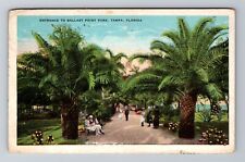 Tampa FL-Florida Entrance To Ballast Point Park Visitors c1929 Vintage Postcard picture