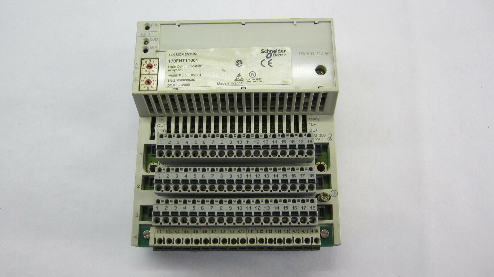 MODICON TSX MOMENTUM 170ADM35010 with 170FNT11001 Fipio communication adaptor
