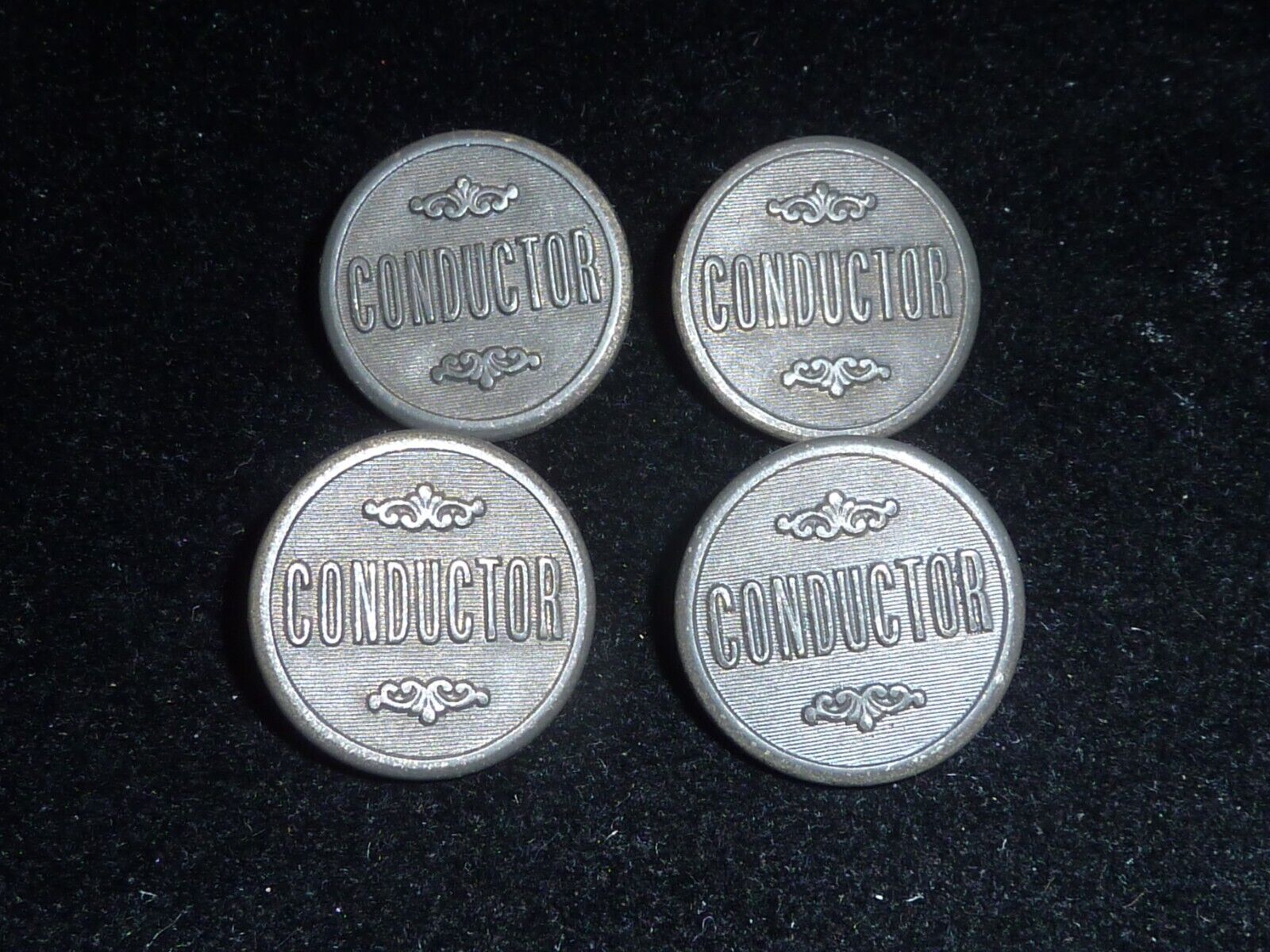 4 Brass railroad Conductor buttons - extra quality