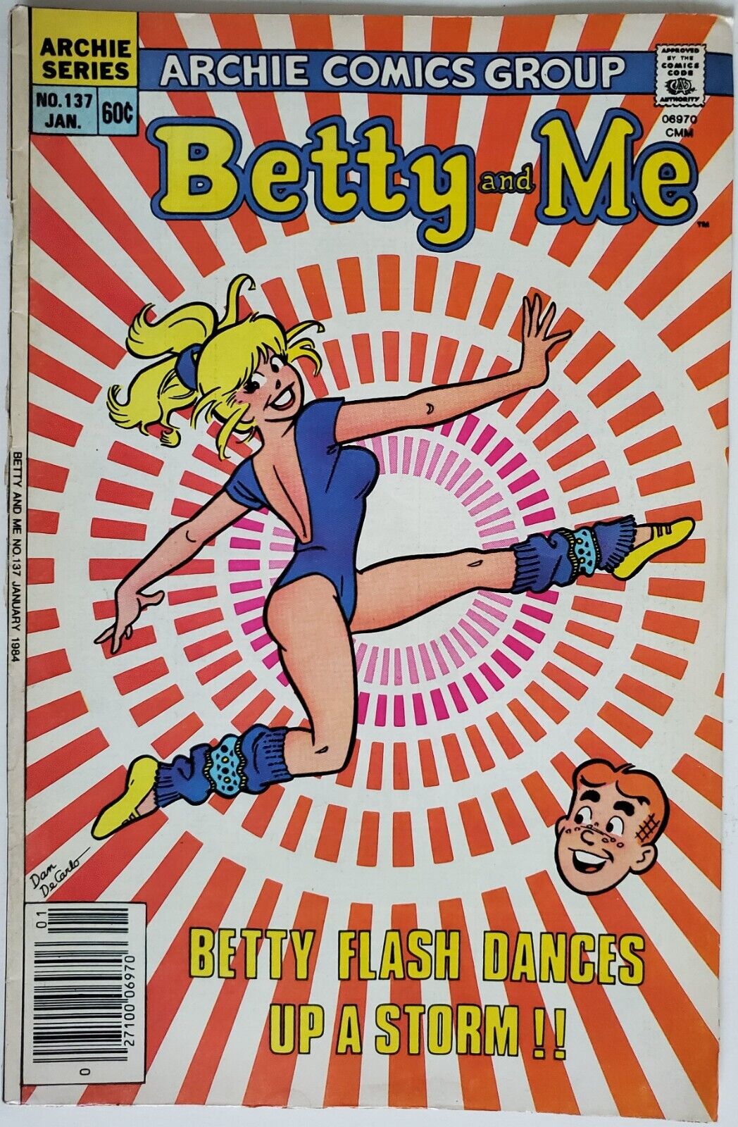 Archie Comics, Betty & Me #137, Dan DeCarlo 1984 Flash Dance Cover, VF
