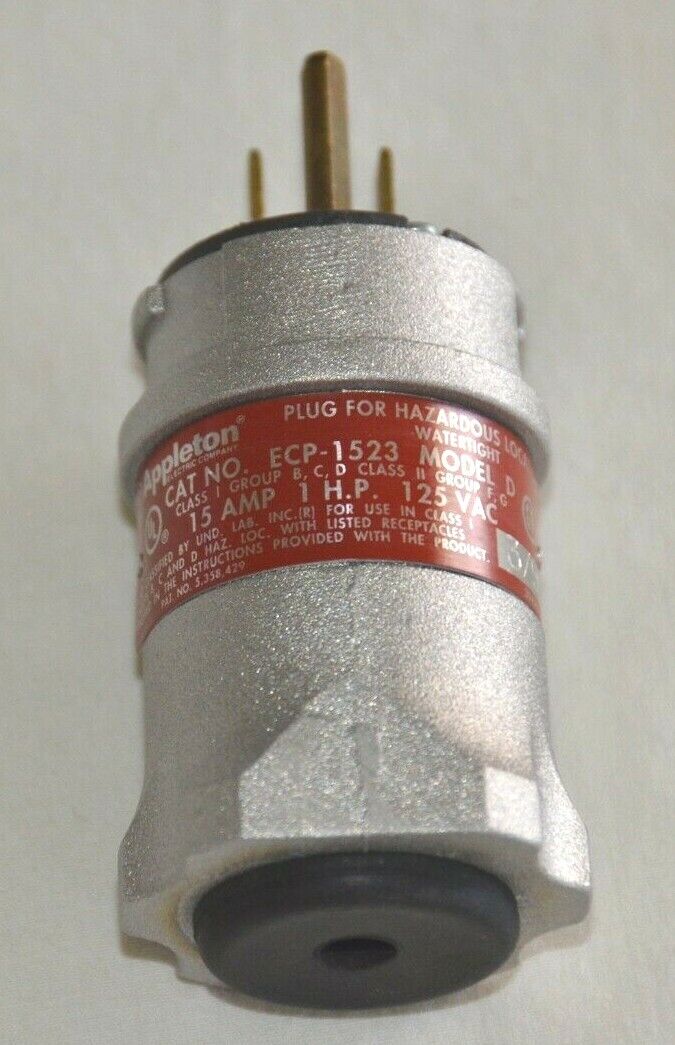 Appleton ECP-1523 15A 1HP 125V Plug For Hazardous Locations