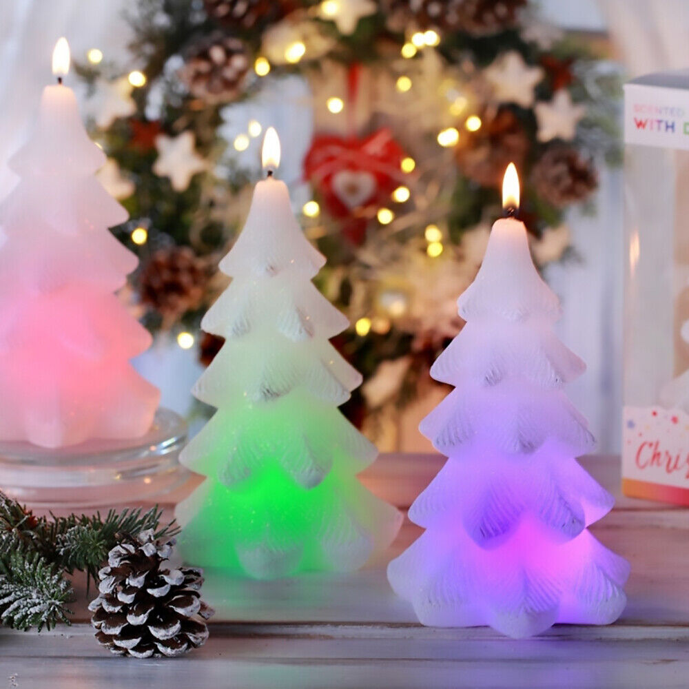 Christmas Tree Scented Candle with Diode Large 330g Color Changing Led