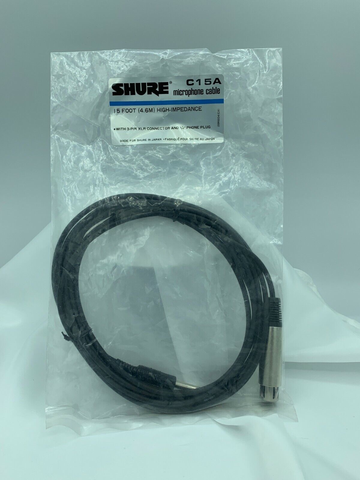 NEW Shure C15A Microphone MIC CABLE 15ft 4.6m High Impedance
