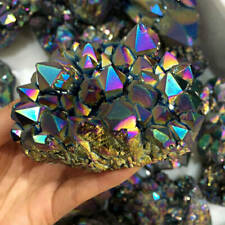100g Natural Rainbow Aura Titanium Quartz Crystal Cluster VUG Specimens Healing picture