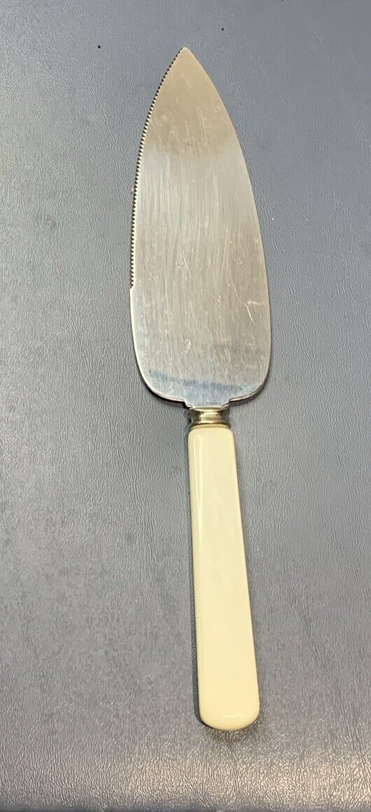 Vintage Sheffield England Pie Cake Server Stainless Steel Mother Of Pearl Handle