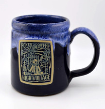 NEW Deneen Pottery / BONES Coffee Co. HIGH VOLTAGE Mug BLUE 2020 picture