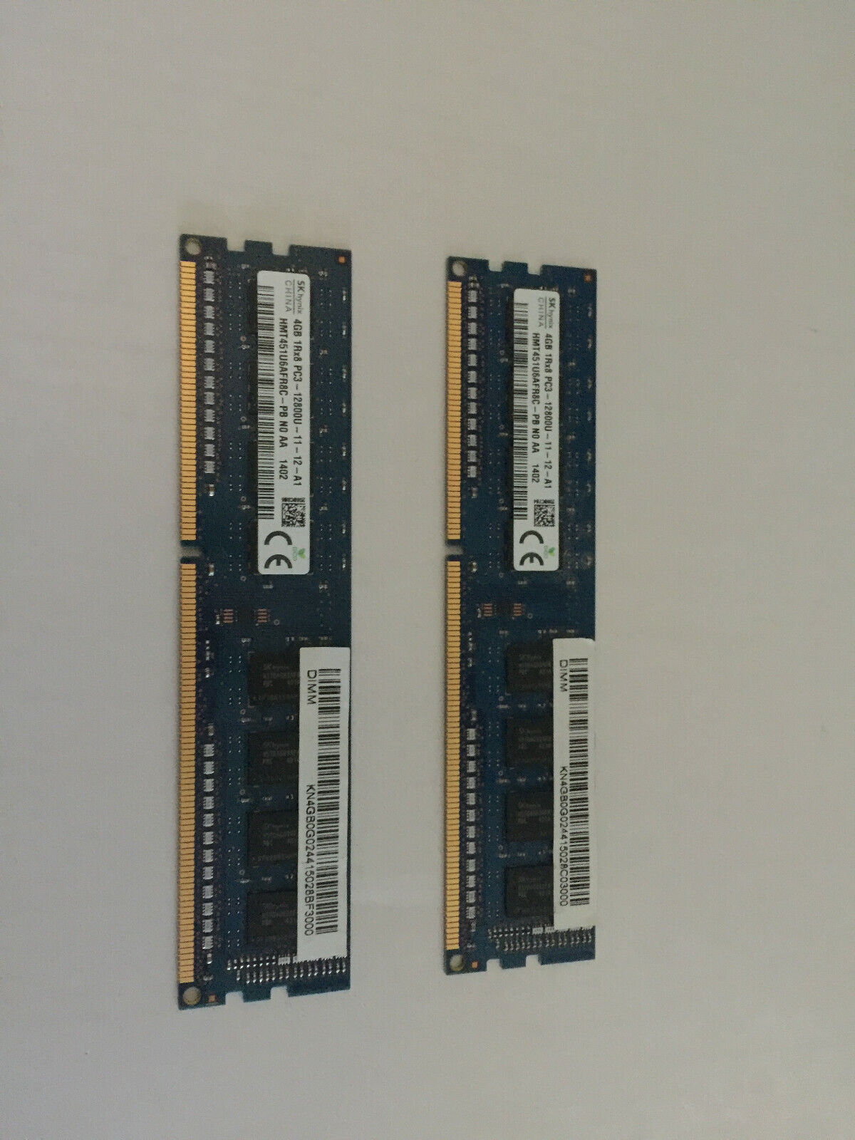 2 SK Hynix 4G Memory RAM 4GB 1Rx8 PC3-12800U-11-12-A1 HMT451U6AFR8C-PB N0AA 1402