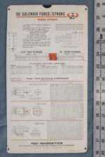 Vintage Tec Magnetics DC Solenoid Calculator Force Stroke Data Chart dq picture