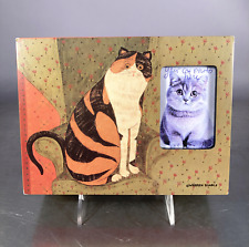 Warren Kimble Cat Memory Box Folk Art Style Photo Wood Trinket Keepsake Jewelry picture