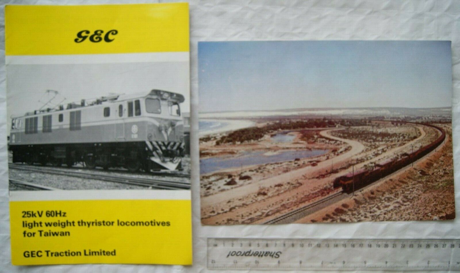 1978 booklet GEC 25kV 60Hz light weight thyristor locomotives for Taiwan