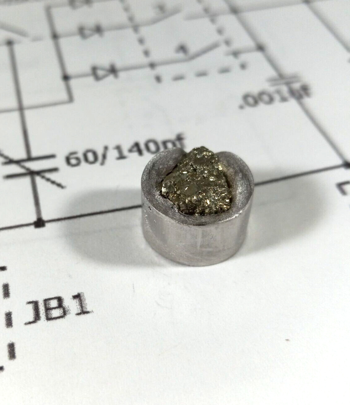 Semiconductor Pyrite Cast Crystal for Philmore or Whisker Crystal Radio Diode