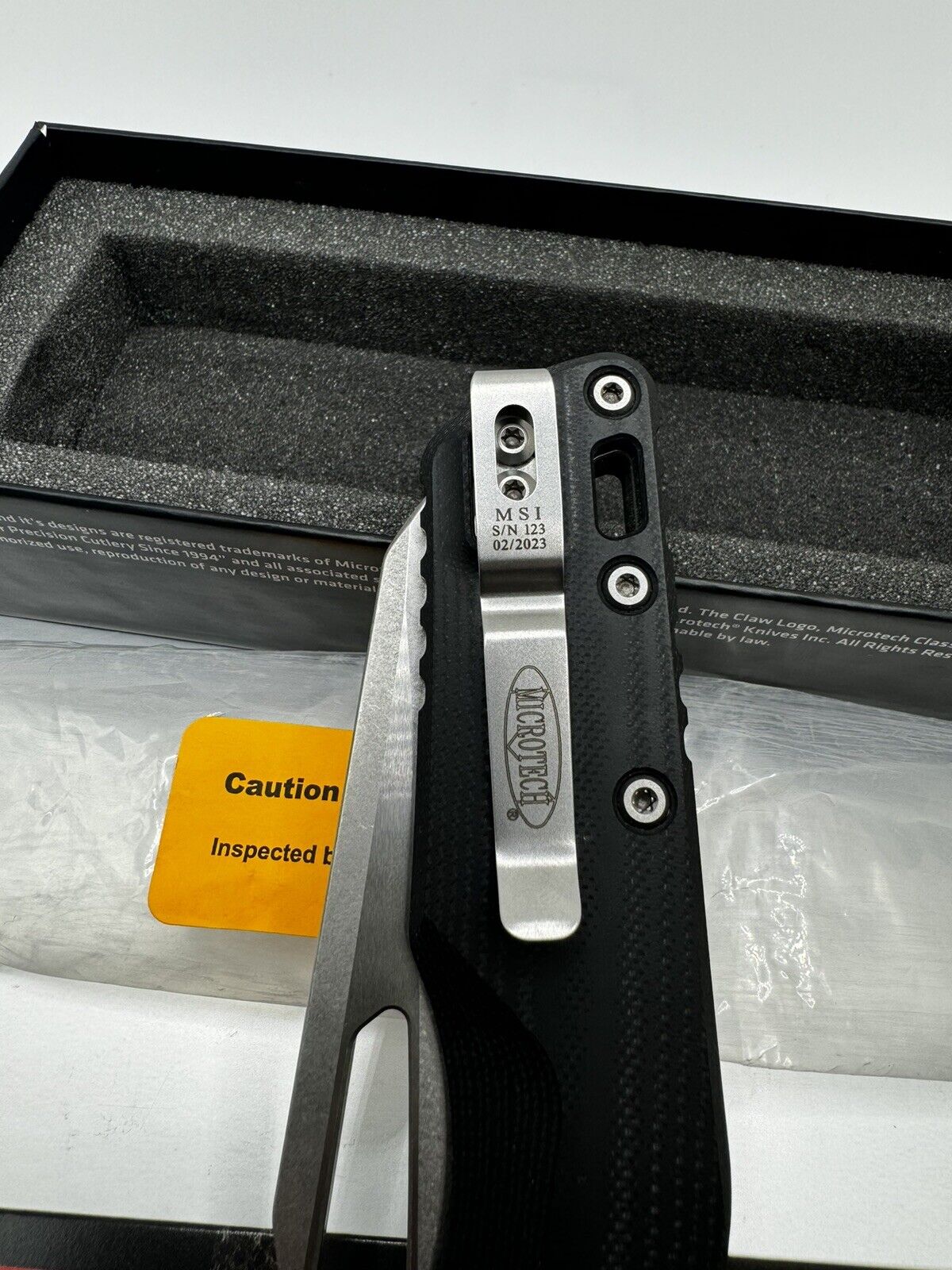 Microtech MSI™ RAM-LOK™  G10 Black Stonewashed Standard USA Knife Folder M390