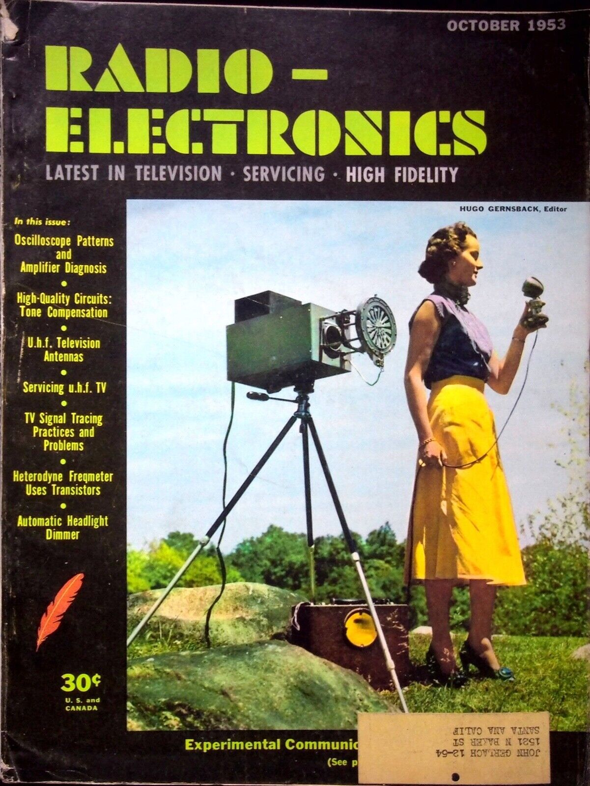 AMPLIFIER DIAGNOSIS - RADIO ELECTRONICS  MAGAZINE, OCTOBER 1953