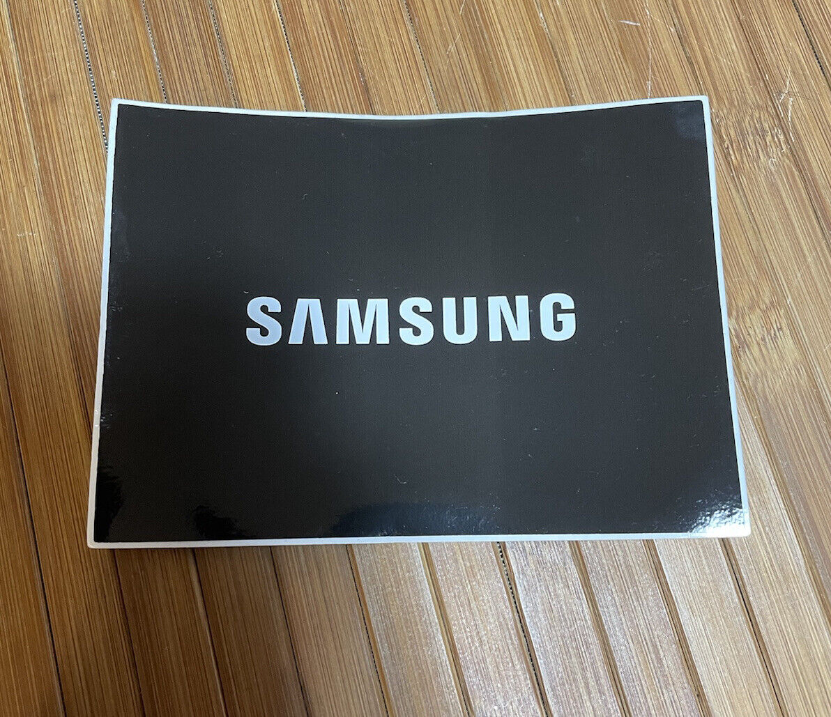 Samsung 5.5 x 4 Inch Vinyl Decal Slap Sticker Black/White Logo NOS Phone Tablet