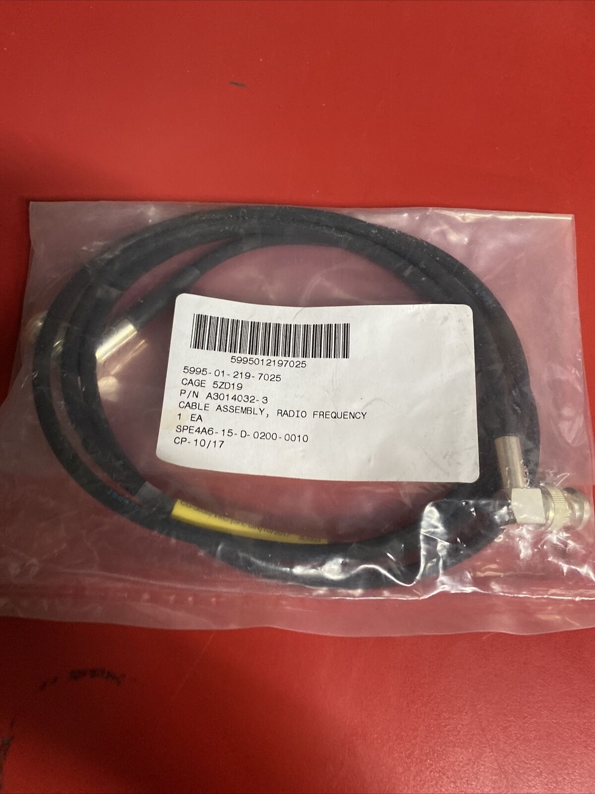 RADIO FREQUENCY CABLE ASSEMBLY NSN 5995-01-219-7025