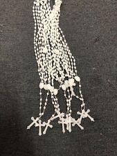 12 x Glow In The Dark White Rosary Necklace for Baptism, Wedding, Memorial picture