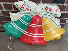 Vtg MCM Christmas Bells  Plastic 3D Vacuum Form Blow Mold Lighted Noma Style picture