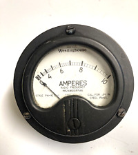 VINTAGE WESTINGHOUSE AMPERES RADIO FREQUENCY PANEL METER 0-10 picture