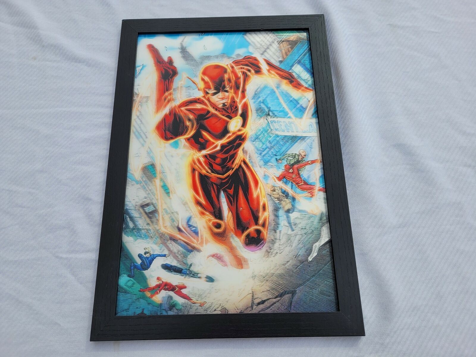 Artwork Hologram The Flash 3D 13 X 19 Framed Picture DC Comics Decor