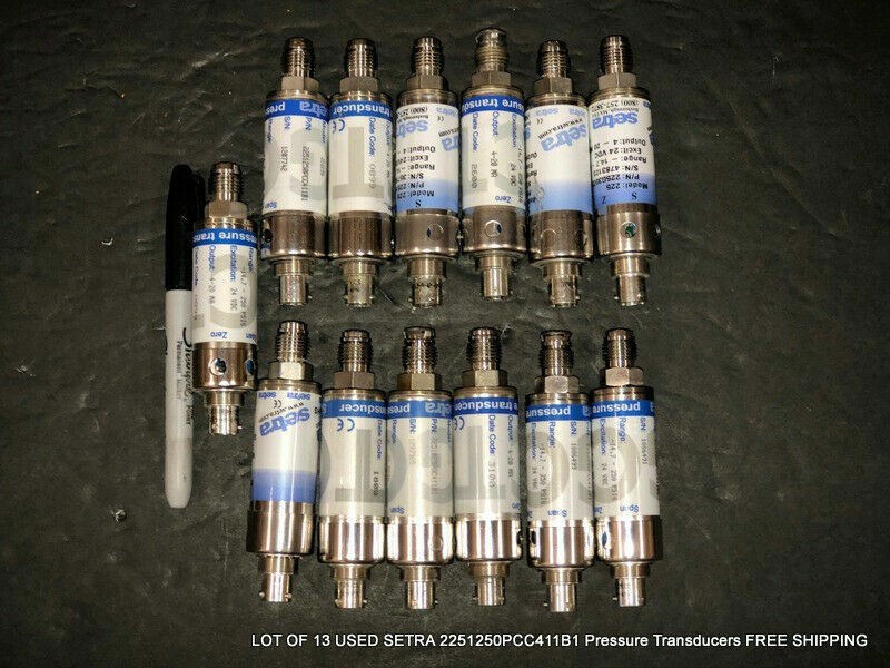 LOT OF 13 USED SETRA 2251250PCC411B1 Pressure Transducers 