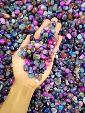 Tumbled Crystals Mix Dyed Agates Colorful Gemstones Bulk Chips Healing Stones picture