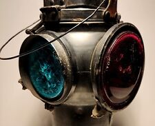 Vintage Adlake Non-Sweating Chicago Railroad Switch Lamp Light Red & Blue Lens picture