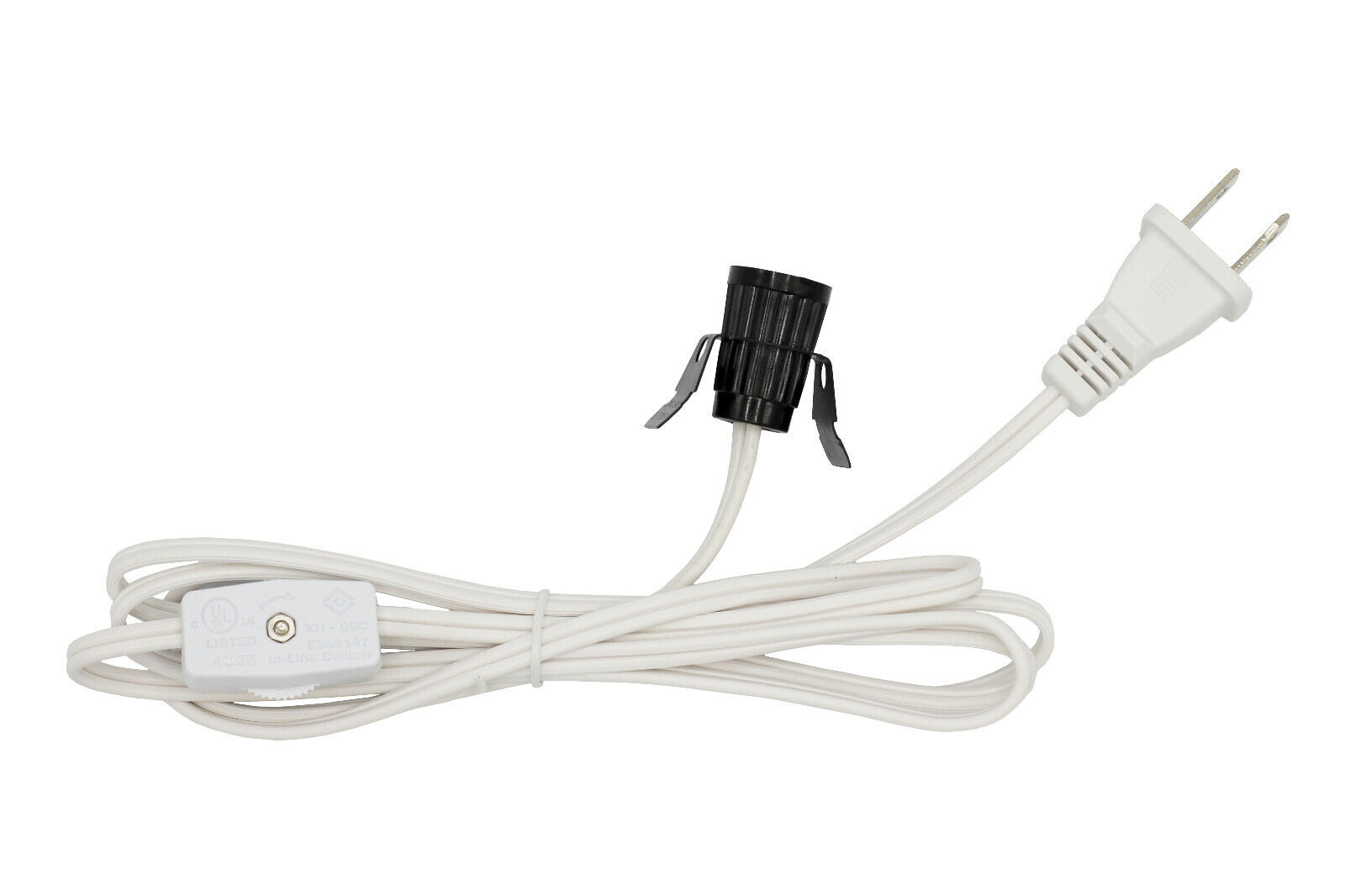 Single Clip In Light Socket Cord, Night Light Cord with Switch, Replacement Cord