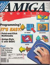 AMIGA WORLD Lou Wallace BASIC & C Programming AmigaDOS 8 1990 picture