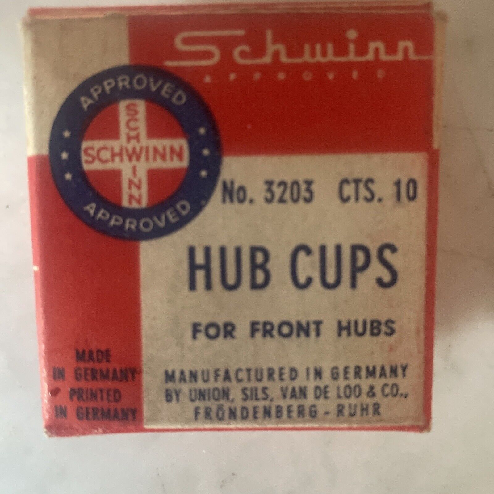 Box of Ten (10) Vintage SCHWINN Front Hub Bearing Cups • #3203