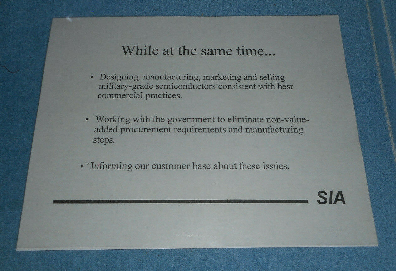 Vintage SIA Semiconductor Industry Association Presentation Slide Transparency