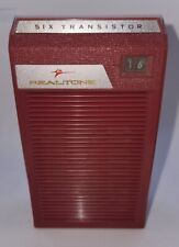 Vintage TR-1660 Realtone  6 Transistor Radio Leather Case.  Tested, No Sound picture