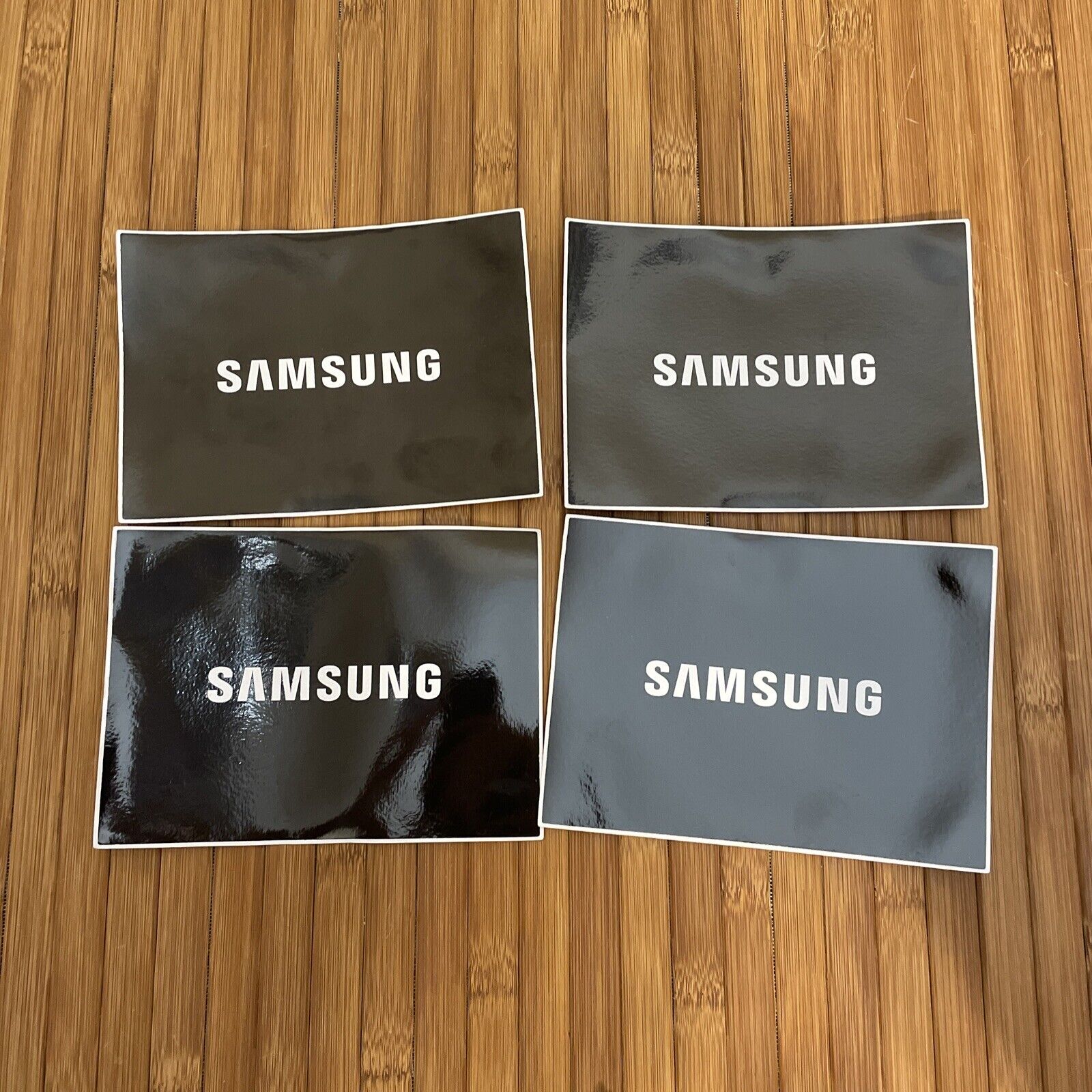 Lot 4 Samsung 5.5 x 4 Inch Vinyl Decal Slap Sticker Black/White Logo NOS Phone
