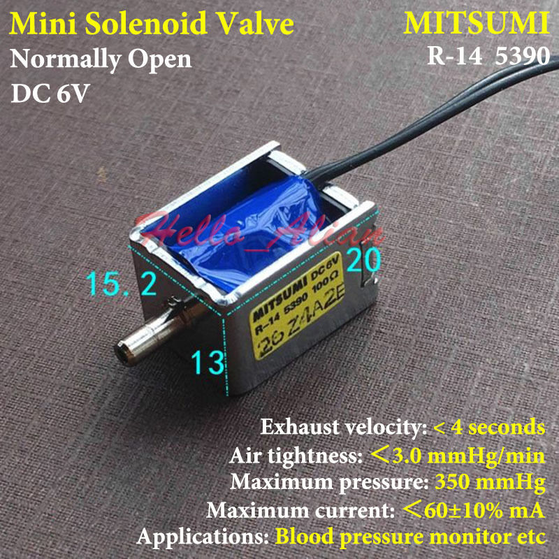 MITSUMI DC6V Micro Electric Solenoid Valve N/O Normally Open Gas Air Flow Valve