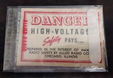 Vintage Radio Safety Allied Radio Corp Danger High Voltage Sticker picture