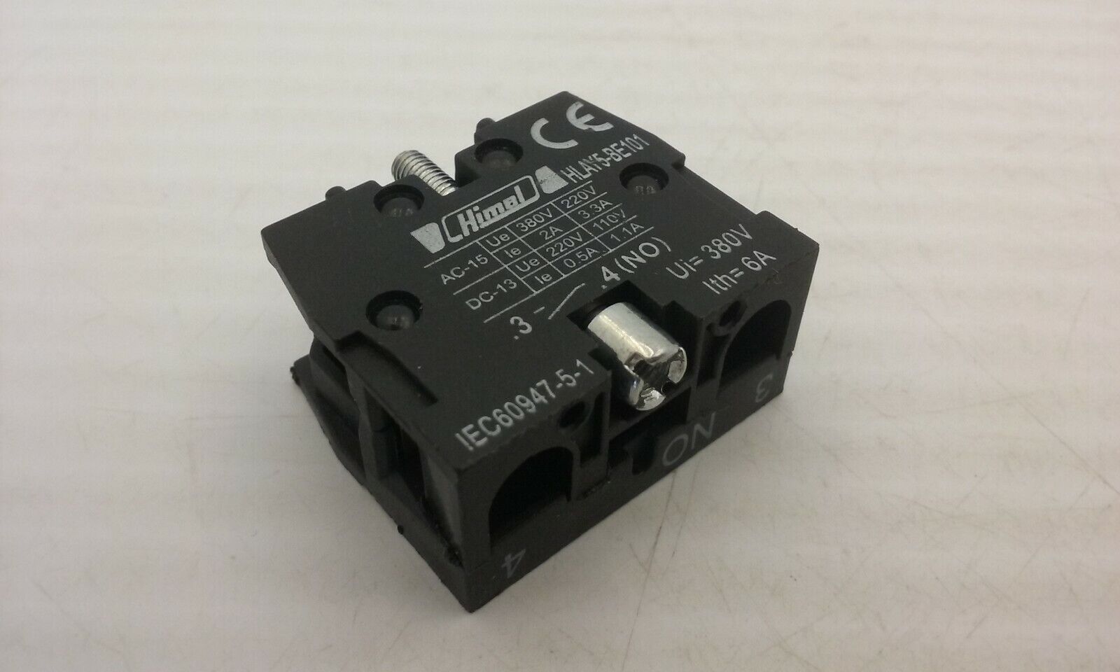 HIMEL HLAY5-BE101 PUSHBUTTON CONTACT BLOCK 380V 6A NNB
