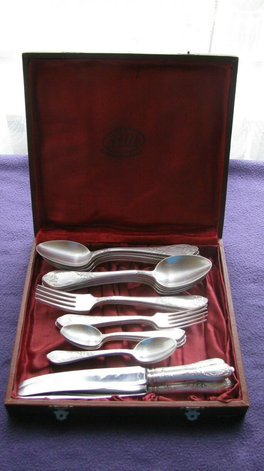 Vintage SILVER PLATED SET 26 cutlery  Melchior cupronickel  USSR.