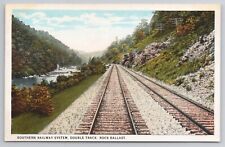 1915-30 Postcard Southern Railway System Double Track Rock Ballast TN picture