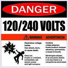8in x 8in Hazardous Voltage 120/240 Volts Magnet picture
