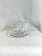 Candlewick Clear Glass Condiment Jelly Server 4 Pieces In The Set picture