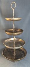 Old Vintage Silver Plated 4 Tier Tidbit Cake Cupcake Server 26,5 Tall picture