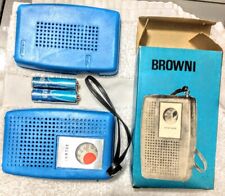 Vintage Rare BROWNI Soild State W-600 transistor radio and original box NEW  picture