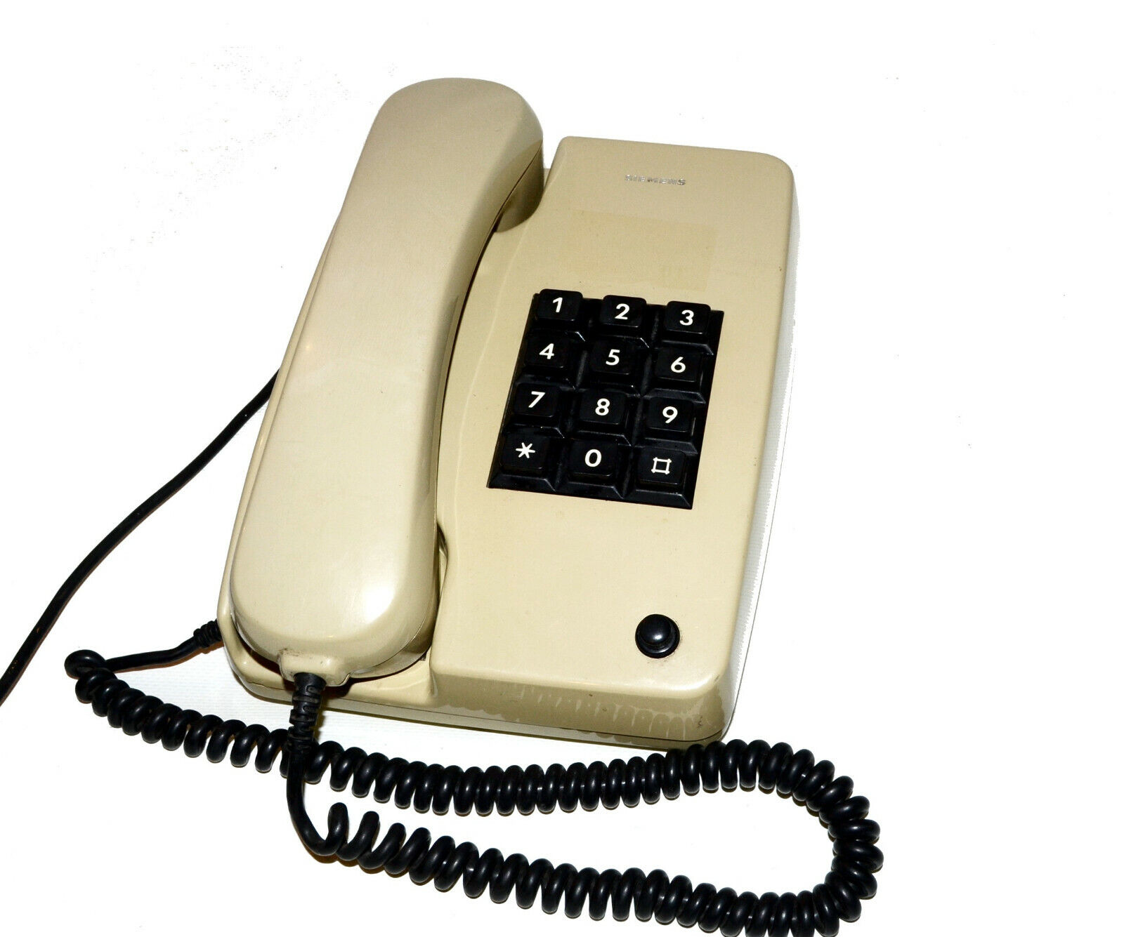 Vintage Beige Push Button Telephone Siemens Working 1980's