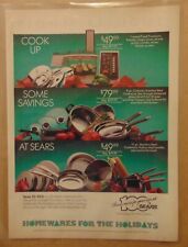 Vintage 80's SEARS FOOD PROCESSOR Housewares Pots Pans Holiday Print Advertising picture