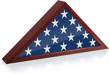 USA AMERICAN US FOLDED MEMORIAL FLAG TRIANGLE DISPLAY CASE BOX BURIAL CASKET picture