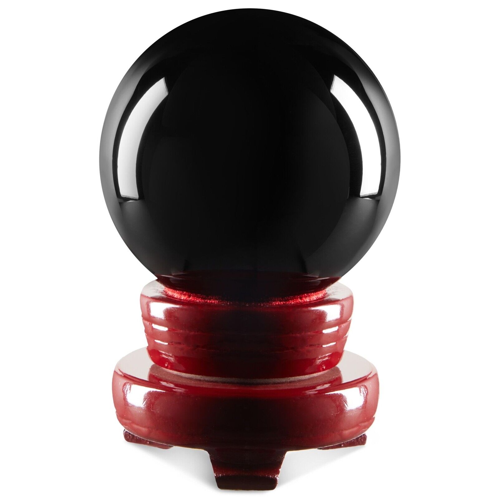 Black Obsidian Crystal Ball Sphere with Stand for Meditation Healing 4.7